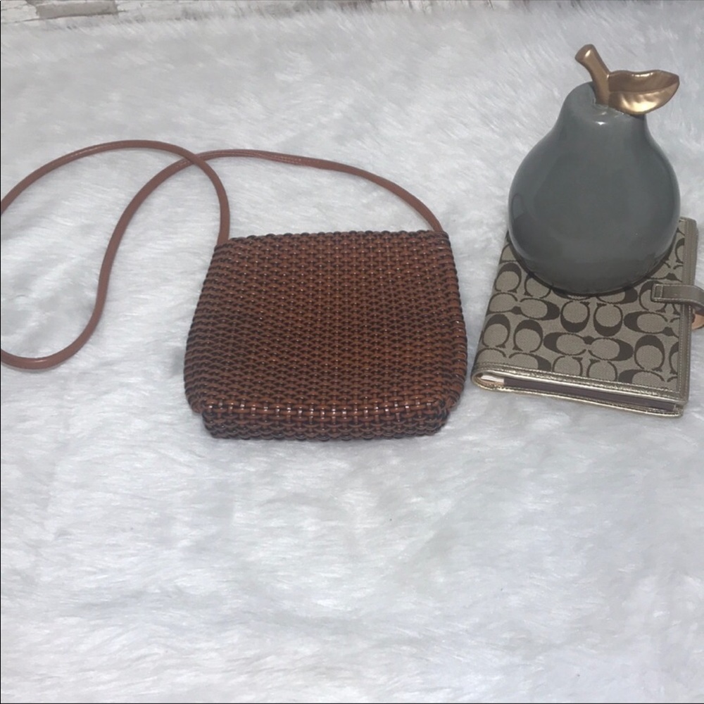 NINE WEST Wicker bag  faux leather woven bag
